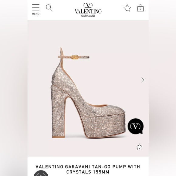 Valentino Garavani tan-go pump with crystals 155mm - Picture 5 of 14